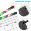 Picture of Ribvane Acrylic Movie Film Directors Clapboard, Photography Video TV Cut Action Scene Slate Clapper Board Props with a Magnetic Blackboard Eraser, Two Custom Pens, Cleaning Cloth and Hex Wrench, White
