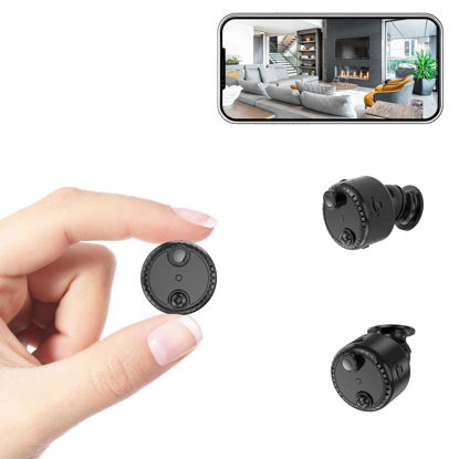 Picture of VIDCASTIVE Mini Spy Hidden Camera 4K Wireless WiFi Small Nanny Cam Portable Indoor Secret Tiny Video Security Cameras with 100 Days Standby Battery Life AI Motion Detection Night Vision