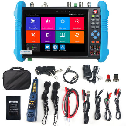 Picture of WANLUTECH 8K IP Camera Tester, All in One CCTV Tester 7 inch Touchscreen TVI CVI AHD SDI CVBS Camera Tester DMM OPM VFL TDR Cable Tester Network Tools WiFi PoE HDMI VGA (IPC-9800CLMOVTADHS Pro)