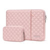 Picture of MOSISO Laptop Case 13.3 inch, 13-14 inch Laptop Sleeve Bag Compatible with MacBook Air/Pro 13 / Pro 14, HP Dell ASUS Notebook, Square Quilted Vertical Computer Bag with Pocket&Small Case, Chalk Pink