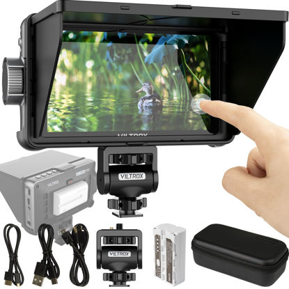 Picture of VILTROX Camera Field Monitor DC-550pro 5.5" Kit Touch Screen 4K HDMI DSLR Cameras Video Monitors with Sunshade Hood/np-f550 Battery