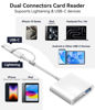Picture of Oyuiasle SD Card Reader for iPhone iPad Trail Camera Viewer 3-in-1 SD Adapter with Dual Slots & USB Port, Memory Card Adapter Dual-connector Design with Lightening&USB-C for Photographers, Plug & Play
