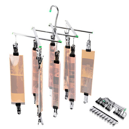 Picture of JJC Darkroom 35mm 120 Film Drying Hanging Rack with 10 Clips, Foldable Hanger Windproof for 135, 120, 4x5” Film, Darkroom Developing Accessories
