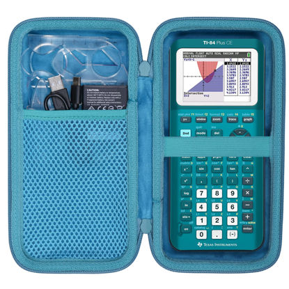 Picture of co2CREA Hard Case Compatible with Texas Instruments TI-84 Plus CE/TI-84 Plus/TI-Nspire CX II CAS/TI-Nspire CX II/TI-83 Plus/TI-89 Titanium/TI-85 / TI-86 Color Graphing Calculator, Teal
