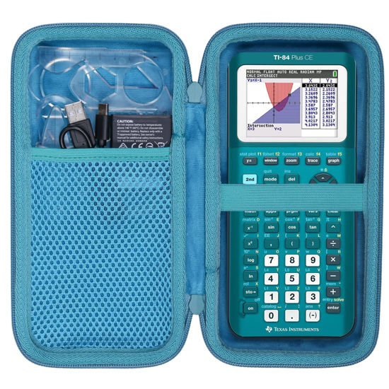 Picture of co2CREA Hard Case Compatible with Texas Instruments TI-84 Plus CE/TI-84 Plus/TI-Nspire CX II CAS/TI-Nspire CX II/TI-83 Plus/TI-89 Titanium/TI-85 / TI-86 Color Graphing Calculator, Teal