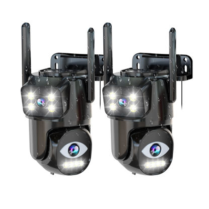 Picture of Security Cameras Outdoor Wifi,5G/2.4G Cameras for Home Security with Dual Lens,Motion tracking,Night Vision,24/7 continous record,Work With NVR/DVR Surveillance System,Weather Proof,SD/Cloud Storage