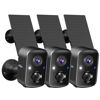 Picture of Hiseeu Security Cameras Wireless Outdoor, 3pcs Solar Powered 3K 4MP Surveillance WiFi Cameras for Home Security Outside, PIR/AI Motion Detection, Waterproof, Color Night Vision, 2-Way Audio, Black