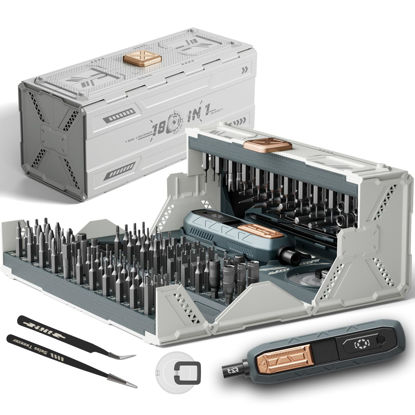 Picture of ZNikoyidy 180 in 1 Manual Precision Screwdriver Set, Professional Computer Screwdriver Kit, Magnetic Repair Tool Kit with Home Drill Bits for iPhone Computer Laptop ablet Watch Xbox Game Console