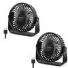 Picture of TriPole USB Desk Fan 4.5 Inches Portable Mini Fan Powerful 3 Speeds Wind Personal Desktop Fan with 360° Head Rotation for Home Office Car Indoor Outdoor 2 Pack Black