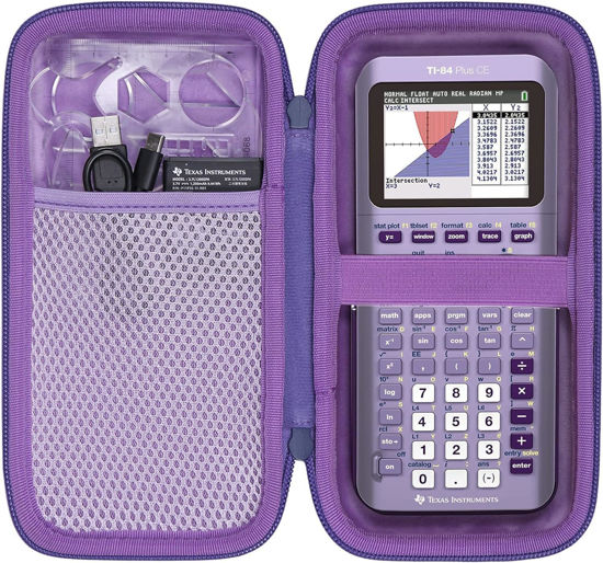 Picture of co2CREA x Texas Instruments for TI-84 Graphing Calculator Hard Case, Carrying Case for TI-84 Plus/TI-Nspire CX II CAS/TI-Nspire CX II/TI-83 Plus/TI-89 Titanium/TI-85/TI-86 Calculator, Purple