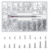Picture of QOOSIKICC 500 Pcs Laptop Screws, M1.2/M1.4/M2 Small Screws, Micro Tiny Screws for Electronics, Mini Screws, Computer Replacement Screws for Glasses Watch SSD M.2 Hard Drive Repair Screws