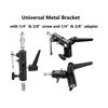 Picture of TENBEST All Metal Camera Flash Bracket with Cold Shoe Mount, Adjustable Speedlite Swivel Light Stand Bracket with Umbrella Holder,1/4 to 3/8 Adapter Screw for Flashes Studio LED Lights