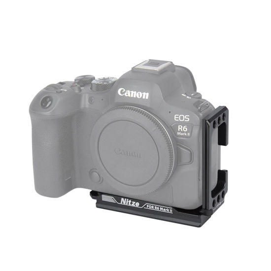 Picture of Nitze L-Bracket for Canon R6 Mark II / R6 / R5C / R5, R6 II L-Bracket with Built-in Arca Quick Release Plate and Multiple 1/4"-20 Thereaded Holes - T-C05A