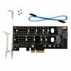 Picture of GODSHARK Dual M.2 PCIe Adapter, M.2 NVME SSD (M Key) or M.2 SATA SSD (B Key) 22110 2280 2260 2242 2230 to PCI-e 3.0 x4 Host Controller Expansion Card with Low Profile Bracket for PC Desktop