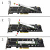 Picture of GODSHARK Dual M.2 PCIe Adapter, M.2 NVME SSD (M Key) or M.2 SATA SSD (B Key) 22110 2280 2260 2242 2230 to PCI-e 3.0 x4 Host Controller Expansion Card with Low Profile Bracket for PC Desktop