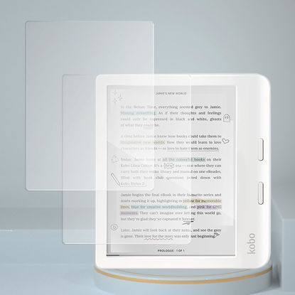 Picture of LaoShuSheng Anti-Glare Matte Screen Protector Designed for 7" Kobo Libra Colour/Libra 2/Libra H2O e-reader (2-Pack) Anti Fingerprint Anti Burst Nano Matte Skin PET Soft Film (Matte)