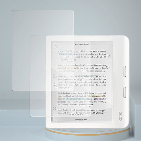 Picture of LaoShuSheng Anti-Glare Matte Screen Protector Designed for 7" Kobo Libra Colour/Libra 2/Libra H2O e-reader (2-Pack) Anti Fingerprint Anti Burst Nano Matte Skin PET Soft Film (Matte)