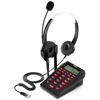 Picture of AGPtEK Upgraded Call Center Phone, Corded Telephone with Binaural Headset & Dialpad for House Call Center Office - Noise Cancellation