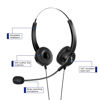 Picture of AGPtEK Upgraded Call Center Phone, Corded Telephone with Binaural Headset & Dialpad for House Call Center Office - Noise Cancellation