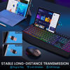 Picture of Wireless Keyboard and Mouse Combo - Dual System RGB Backlit Mouse and Keyboard,2.4G Rechargeable,Full-Sized Ergonomic Silent Design with Phone Holder for Windows Mac PC Laptop
