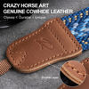 Picture of Padwa Lifestyle Speed Blue Camera Strap - 1.5" Soft Cotton Rope Weave Crazy Horse Cowhide Head Camera Straps for Photographers and All Cameras,Cute Adjustable Vintage Woven Strap for Adults & Kids