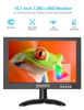 Picture of JINSWY 10.1" Small HDMI Monitor, Security Monitor Screen 1280 x 800 16:10 IPS Metal Mini CCTV Monitor Support HDMI/VGA/AV/BNC/USB Input with Remote, Speakers, Suitable for Security Camera