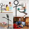 Picture of JEBUTU Camera Arm Desk Mount with Overhead Articulating Arm, Camera Desk Mount, Webcam Desk Mount for DSLR Camera Ring Light Video Recording Cooking Live Stream