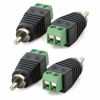 Picture of AILTECK Phono RCA Male Plug to AV Screw Terminal Audio Video Connector Speaker Wire to RCA Adapter 4-Pack