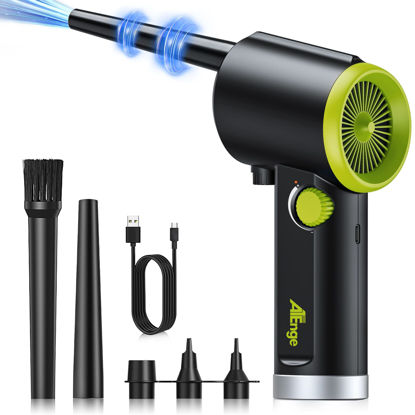 Picture of Compressed Air Duster, Electric Air Duster, Handheld Cordless Air Duster, Stepless Speed Motor, 6000mAh Rechargeable Air Blower, Type-C Fast Charge, for Computer, Keyboard, Pet House…