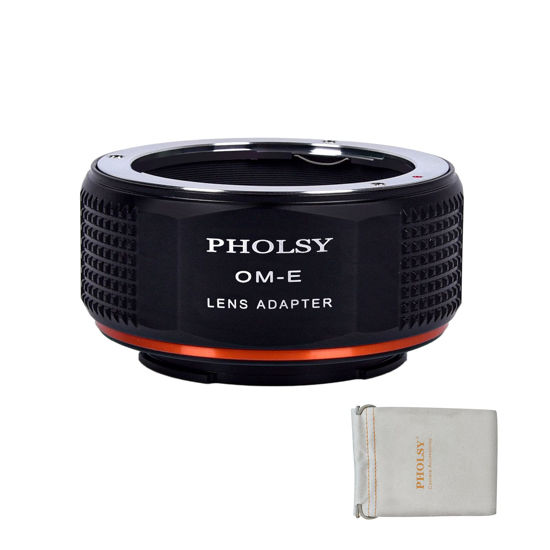 Picture of PHOLSY Lens Mount Adapter Compatible with Olympus Zuiko OM Lens to E Mount Camera Compatible with Sony a1 a9ii a7S iii/ii, a7R v/iv/iii/ii a7C a7 iv/iii/ii, a7 a6600 a6500 a6400 a6300 a6000 NEX etc.