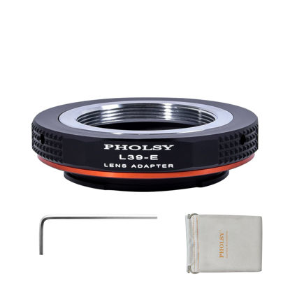 Picture of PHOLSY Lens Mount Adapter Compatible with Leica M39 L39 LTM 39mm Lens to E-Mount Camera Compatible with Sony a1, a9, a7S, a7R, a7C, a7, a6600, a6500, a6400, a6300, a6100, a6000, a5100, NEX-7/6/5