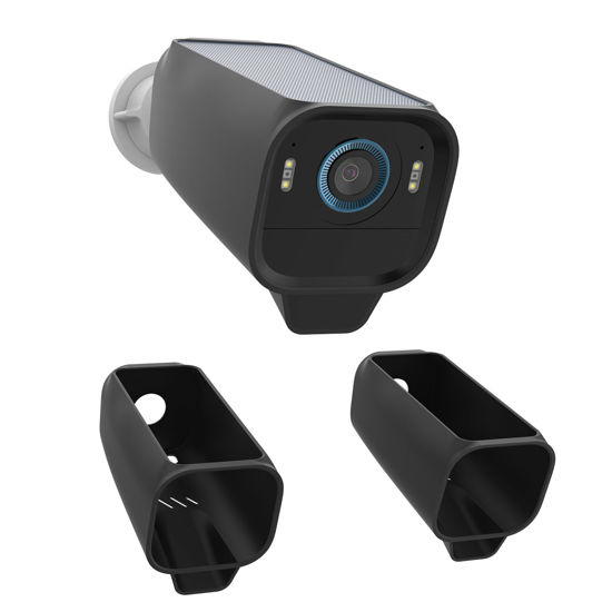 Picture of VOMENC Silicone Cover Skins for Outdoor Use, Compatible with Eufy Security eufyCam S3 Pro Camera, Easy Install Eufy Camera Case (2pack-Black)
