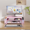 Picture of OPNICE Desk Organizers and Accessories, 2-Tier Computer Monitor Stand for Desk Organizer with Drawer and 2 Pen Holders, Office Desk Accessories Workspace Desktop Organizers for Office Supplies, Pink
