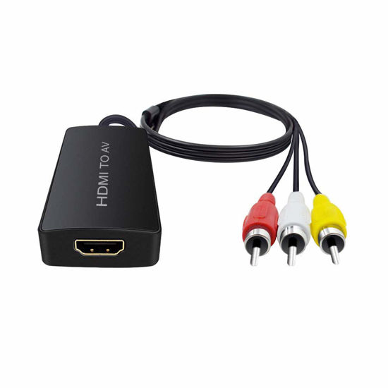 Picture of HDMI to AV Converter HDMI to RCA Composite Converter Adapter, Support PAL/NTSC, Support 1080P, Compatible with Roku/Fire Sitck/PS4/Xbox/Spectrum Box/Old Sanyo TV/Old LG TV/Old CRT ect.