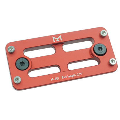 Picture of LYHgogo AR Mlok Arca Rail Tripod Ball Head Mount Adapter - Bog Tripod Ballhead Quick Release Plate,Compatiable RRS Dovetail, 2 Mlok Slot Interface Red