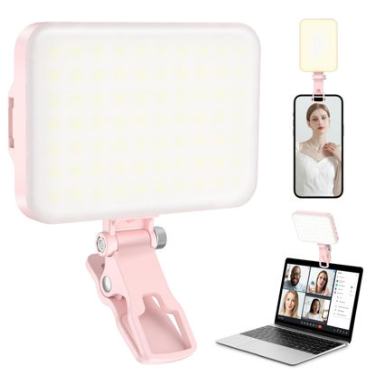 Picture of ALTSON 60 LED Portable Selfie Light Video Conference Lighting with Clip & Camera Tripod Adapter Rechargeable 2200mAh CRI 97+, 9 Light Modes for Phone iPhone Webcam Laptop Photo Makeup