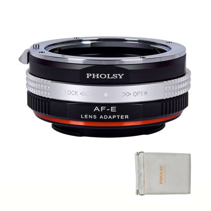 Picture of PHOLSY Lens Mount Adapter with Aperture Ring Compatible with Sony A (Minolta AF) Mount Lens to Sony E Mount Camera Body, Compatible with Sony A to E (NEX)