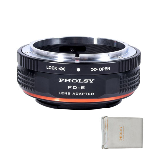 Picture of PHOLSY Lens Mount Adapter with Aperture Lever Compatible with Canon FD FL Lens to E Mount Camera Compatible with Sony a1 a9ii a7S a7R a7C a7 iv/iii/ii, a7 a6600 a6500 a6400 a6300 a6000 NEX etc.
