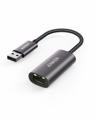 Picture of Anker USB 3.0 to Ethernet Adapter, PowerExpand USB 3.0 to Gigabit Ethernet Adapter, Aluminum Portable USB-A Adapter Compatible for MacBook Pro 2015, MacBook Air 2017, and More