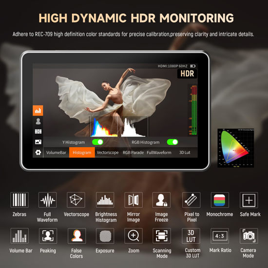 GetUSCart- VILTROX DC-X2 2000 Nits Video Field Monitor Kit with Cage, 6 ...