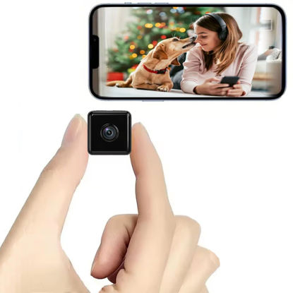 Picture of Mini Indoor Security Camera 4K Wireless WIFI Camera Home Indoor Camera Small Outdoor WiFi Pet Cameras,HD Tiny Nanny Cam Wide Angle Night Vision Home Door Camera,No Need WiFi Camera,For Home Security