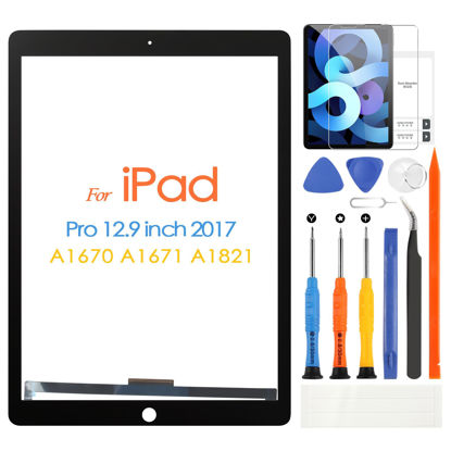 Picture of for iPad Pro 12.9 2017 Touch Screen Replacement for iPad Pro 12.9 2nd Gen Digitizer A1670 Touchscreen Replacement A1671 A1821 (No LCD Display,Black)