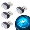 Picture of Febrytold 4Pcs Ice Blue USB Car Interior Atmosphere Lamps, Universal Mini Led USB Lights for Car Decoration, Lighting