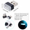 Picture of Febrytold 4Pcs Ice Blue USB Car Interior Atmosphere Lamps, Universal Mini Led USB Lights for Car Decoration, Lighting