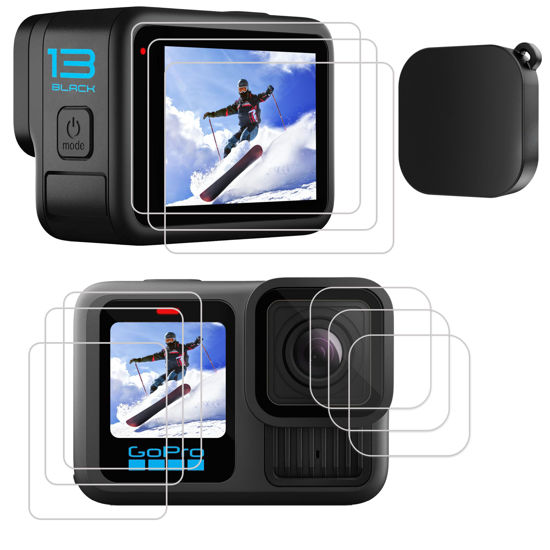 Picture of PCTC 10 PCS Hero 13 Screen Protector Fit for GoPro Hero 13 Black,9H Ultra Clear Tempered Glass Screen Only for Go Pro Hero 13 Accessories, Screen Protector & Silicone Lens Protective Cover