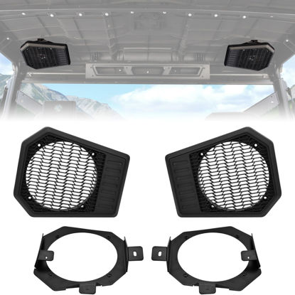 Picture of SAUTVS Rear Roof Speakers Pods Enclosures Holders with Left & Right Brackets for Polaris Ranger XP 1000/ Crew XP 1000 2019-2020 Accessories (Support 6.5" Speakers, Replace #5454646, 5265150, 5265149)