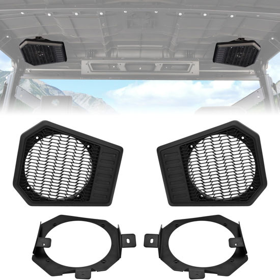 Picture of SAUTVS Rear Roof Speakers Pods Enclosures Holders with Left & Right Brackets for Polaris Ranger XP 1000/ Crew XP 1000 2019-2020 Accessories (Support 6.5" Speakers, Replace #5454646, 5265150, 5265149)