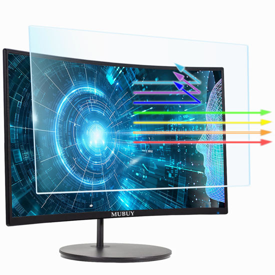 Picture of 27" Monitor Anti Blue Light Glare Screen Protector for Dell/HP/Acer/ViewSonic/ASUS/Aoc/Samsung/Sceptre/LG 27" 16:9 Standard/Curved/Touch Widescreen Monitor, Eyes Care Blue Light Glare UV Filter