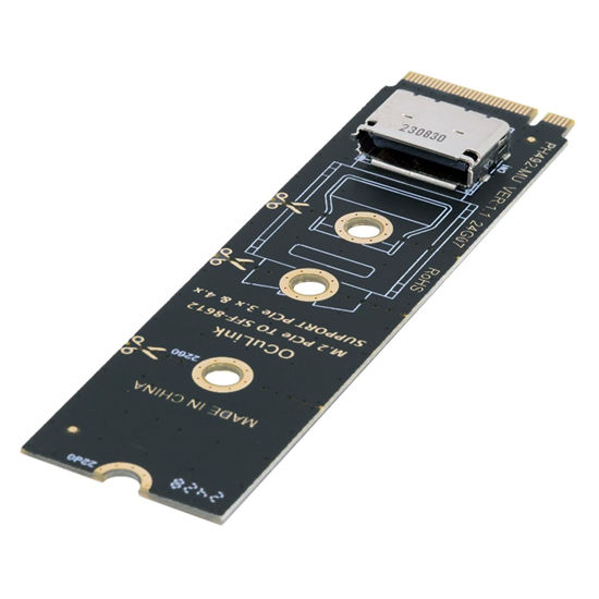 Picture of CY Card 2280 PCI-E4.0 M.2 M-Key to Oculink SFF-8612 SFF-8611 Vertical Host Adapter for NVME U.2 SSD Egpu