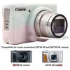 Picture of BOVKE Silicone Camera Case for Canon PowerShot SX740/ SX730 Digital Camera, SX740 Camera Soft Case Cover Rubber Camera Sleeve with Removable Lens Cover, Jelly Pink Green